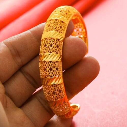 1Pcs Braclet Luxury Gold Color Jewelry Bangles indian Ethiopian African for Women Dubai Bracelet Party wedding Gifts Adjustable