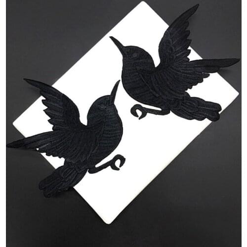 1PCs Bird Patches Stripes Clothing Embroidered Iron On Applications Patches Applique Stickers For Clothes Badges DIY Appliques