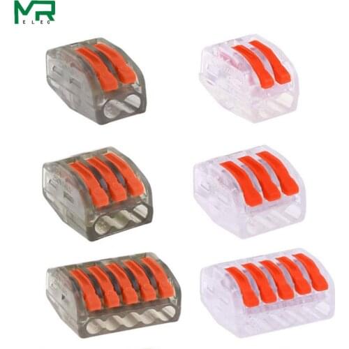 10/30 /50/100pcs transparent universal cable and wire connector 222 fast household compact wire connection 2-5 pin