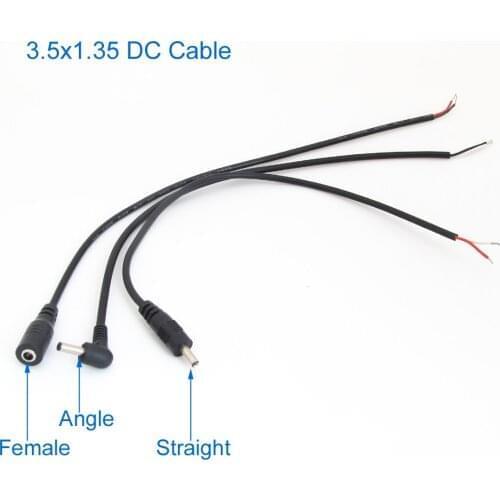 10pcs 30cm/1FT DC Power Cable 3.5mmx1.35mm DC Tip Male/Female Cable Pigtail Wire Item No.: 4-0250