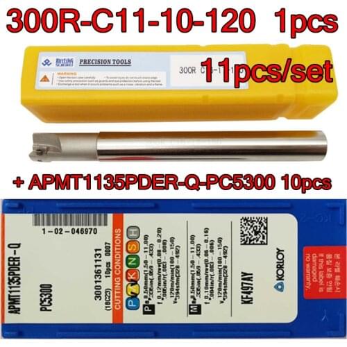 11mm 300R C11-10-120-1T 1pcs+KORLOY APMT1135PDER PC5300 10pcs=11pcs/set Processing: stainless steel and steel Free shipping