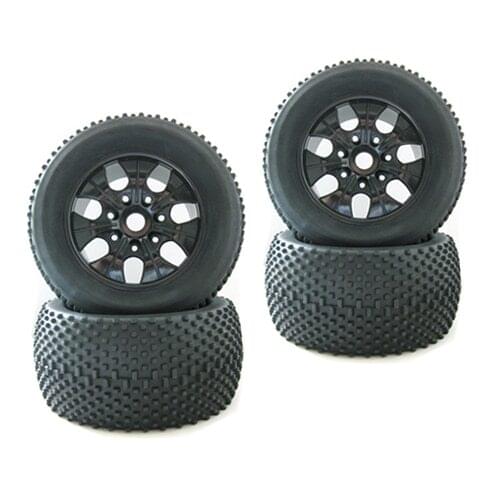 4PCS RC 1:8 Monster Bigfoot Truck Rubber Foam Tires Wheel Rim 140mm 17mmHEX 810011