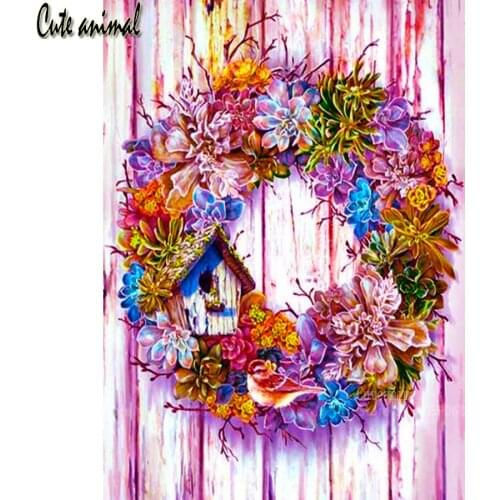 Diamond Painting DIY Diamond Embroidery Succulent plant wreath flower Full Square Round Drill Diamond Mosaic Cross Stitch decor