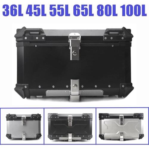 45L-100L Motorcycle Trunk Top Case Luggage Box Aluminum Tail Toolbox Helmet Storage Waterproof Universal Motor Electric Scooters