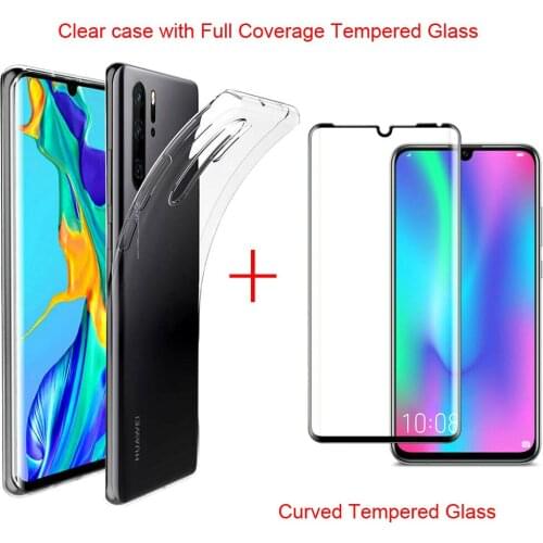 For Huawei Mate 20 Lite/Mate 20 Pro/P30/P30 Lite/P30 Pro Full Coverage Tempered Glass+shockproof Case