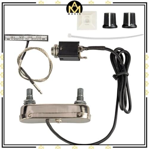 Electric Violin Pickup Bridge Preamp Set For 4/4 Violin W/ Tone & Volume Knob Pickup Bar W/ 2.5mm Plug Transducer & 6.35mm Jack