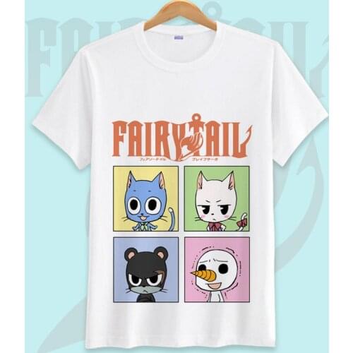 Fairy Tail Printed Men T Shirt Cotton O-Neck tshirts Cartoon Shirt Short-Sleeve Women T-Shirt
