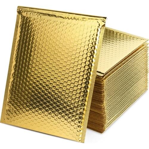 50Pcs Golden Bubble Mailers Padded Envelopes Bags For Packaging For Mailer Envelopes Package Mailing Envelopes Shipping Envelope
