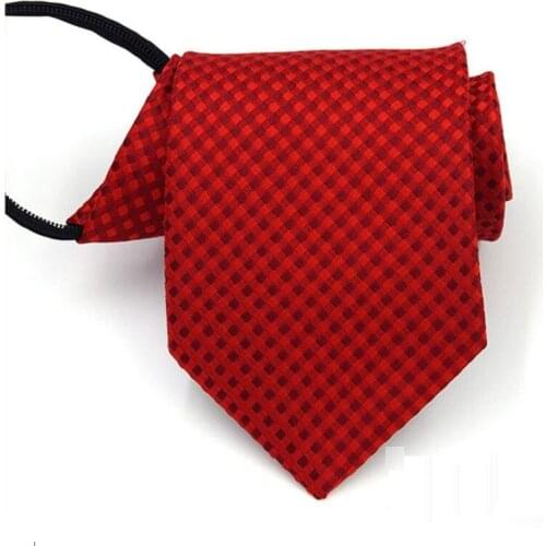 Fashion Zip Tie For Men 8cm Neck Business Zipper Necktie Team Floral Rose Solid Ties Wedding Chinese Red