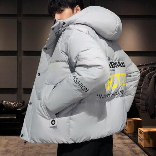 Mens Coat Winter Korean Style Cotton-Padded Jacket Youth Warm Solid Color Outwear Slim Fit Mens Casual Jacket Plus Size M-4XL