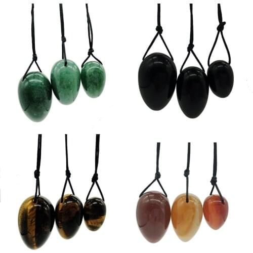 Natural Yoni Egg Set Jade Eggs Women Kegel Exerciser Vaginal Muscles Tightening Kegel Sphere With Holes On The Thick Side