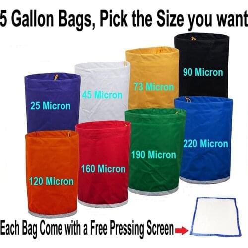 Newly Essense Herbal Extractor Kit 5 Gallon Bubble Bags Filter Canvas With Pressing Screen