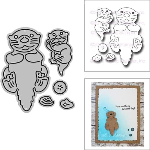 2021 New Otter Family Animal Metal Cutting Dies for DIY Scrapbooking Decoration and Card Making Paper Craft Embossing No Stamps