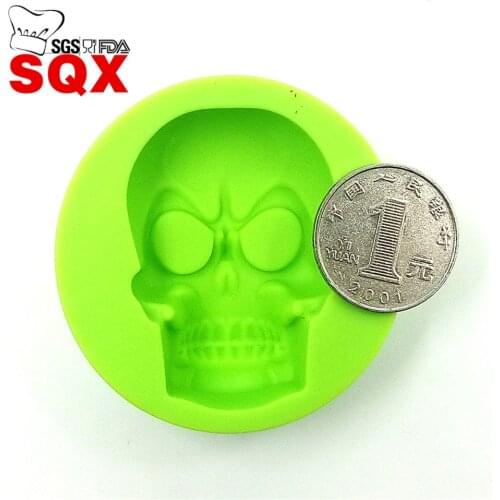 New arrival 3D Skull Shape Fondant Cake Silicone Mold Candy Jelly Chocolate Mould Cake Decorator Baking Tools SQ15258