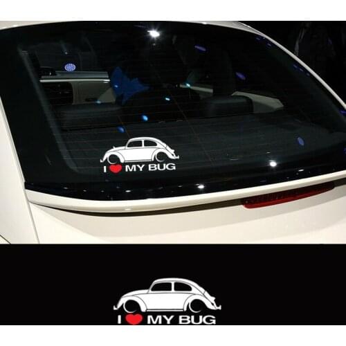 Personality Creativity Car Accessories I Love My Bug Body Sticker Decal KK Vinyl for Volkswagen Beetle18CM*7CM