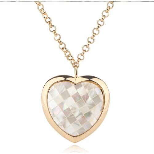 OMYFUN Natural Mother of Pearl Heart Necklace Fashion Necklace For Women Brazil Semi Joyas Jewelry Gifts Free Shipping N007