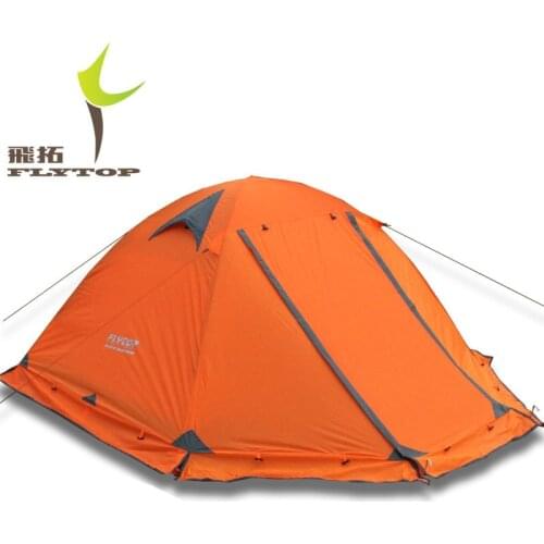 Good Quality Flytop Double layer 2 Person 4 Season Aluminum Rod Hiking Beach Outdoor Camping Tent Topwind 2 PLUS with Snow Skirt