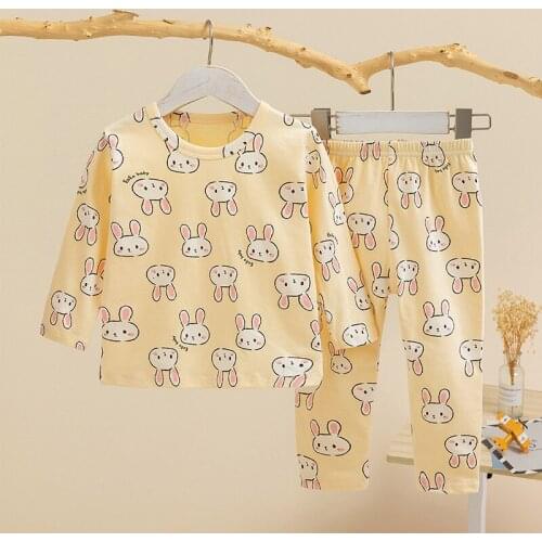 TUONXYE Boys Girls Pajamas Set Children Animals Rabbits Cotton Kids Long Sleeves Pijama Baby Sleepwear Clothing Nightwear