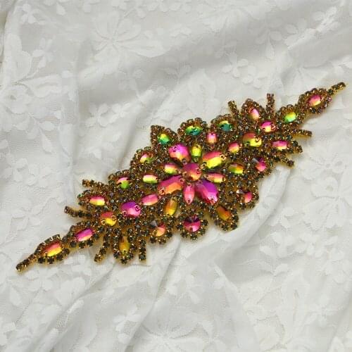 Vintage Rhinestones Sash For Bridal Accessories sew on Jewelry Silver Crystal Wedding Belt Rhinestone bead sequin patch applique