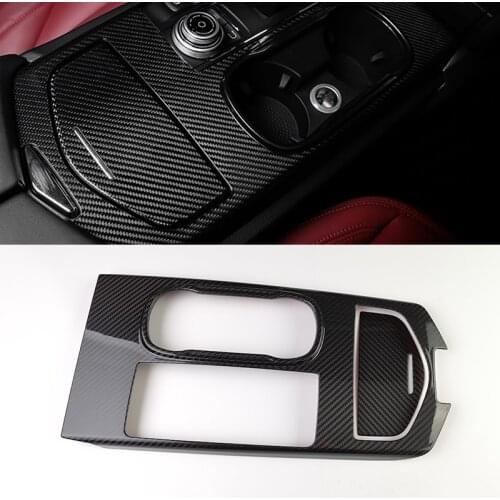For Maserati Ghibli 2017-2019 Car Central Console Gear Shift Frame Interior Door Panel Trim Armrest trim 3K Real Carbon Fiber