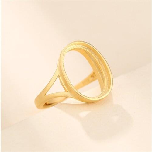 Adjustable Ring Blank for 6x8mm/7x9mm/8x10mm/9x11mm/10x14mm/12x16mm/13x18mm Oval Cabochons Matte Yellow Gold Plated 925 Silver