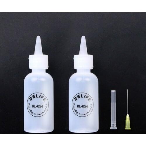RELIFE RL-054 50ML Empty Plastic Bottle Phone Repair Squeeze Bottle for Alcohol Soldering Flux Oil Rosin Dispenser With Needle
