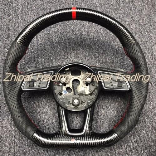 Personalized custom carbon fiber + Perforated leather Steering wheel Replacement Assembly For Audi A3 A4