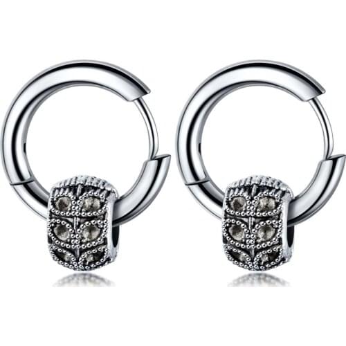 Punk Stainless Steel Devil eye Man Hoop Earrings Vintage Ear Jewelry Gift free shiping