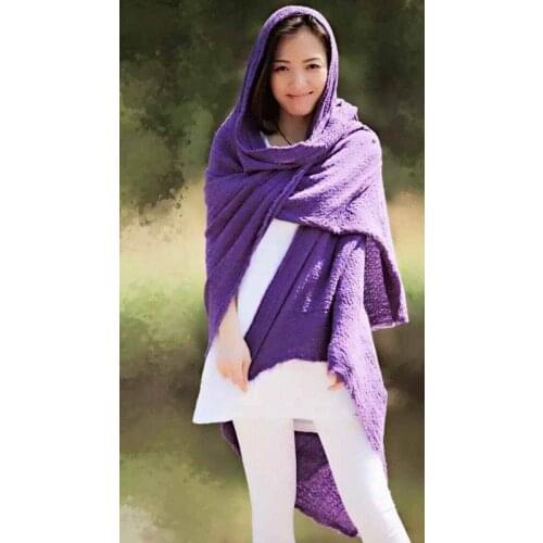 YoYiKamomo Women scarf big size autumn original cotton oversized scarf warm cotton crepe texture vintage casual loose scarf