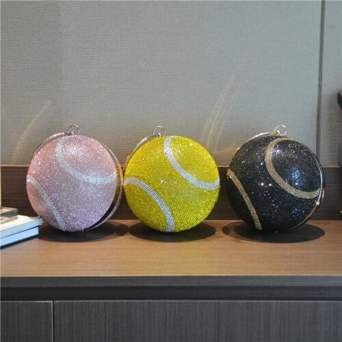 Diamond Football Evening Clutch Bags Women New Designer Chic Round Ball Handbag Ladies Fashion Wedding Party Clutch And Purse