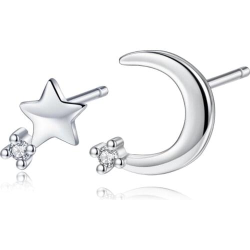 New Pentagram Star Month Zircon Earrings For Women Trend Creative Jewelry Party Gift Brincos SAE187