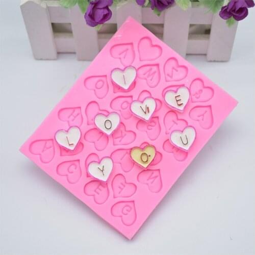 1pc Cake Decorating Loving Heart Letter Lace Shaped Fondant Silicone mould Cake Molding Sugar Art Tools