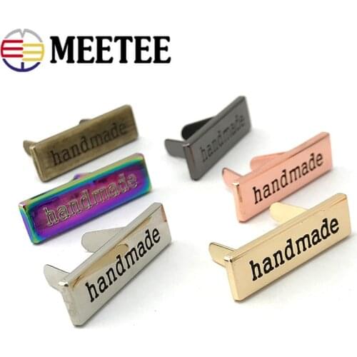 10/20pcs 10x35mm Handmade Metal Bag Labels Tag Handcraft Decorative buckles for Purse DIY Hardware Sewing Accessories
