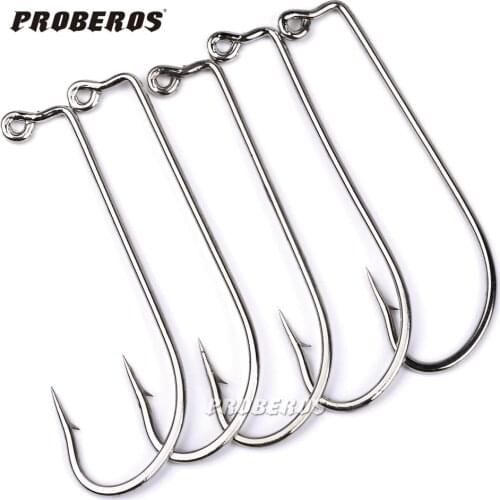 100pcs/lot JIg Hook Jig Big Stainless Steel Fishing Hooks Worm Hook Sea Fishing Hooks Free Shipping
