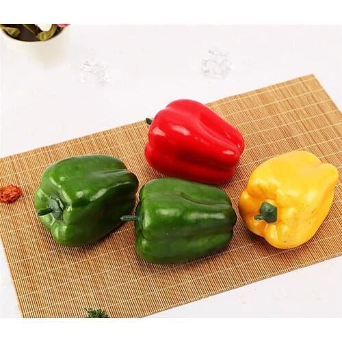 3PCS Artificial Pepper Decor Foam Chili Artificial Plastic Vegetables Fake Artificial PE Fruit Model Party Kitchen Decoration