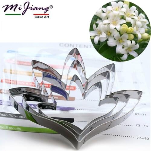 3pcs/set Tuberose Flower Petal Cake Mold Stainless Steel Wedding Fondant Cake Decorating Tools Sugar Paste Cookie Cutters A363