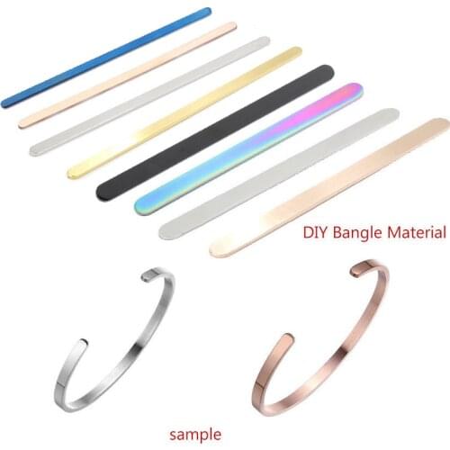 Stainless Steel Cuff Bangle Bend Plier Blank Plain Rod Bracelet Diy Laser Engraving Bracelet Jewelry Charms Making Accessories