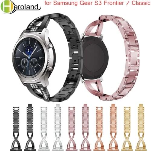 For Gear S3 bracelet starp for Samsung Gear S3 Frontier / Classic Watch Band Replacement smart wristband stainless steel Crystal