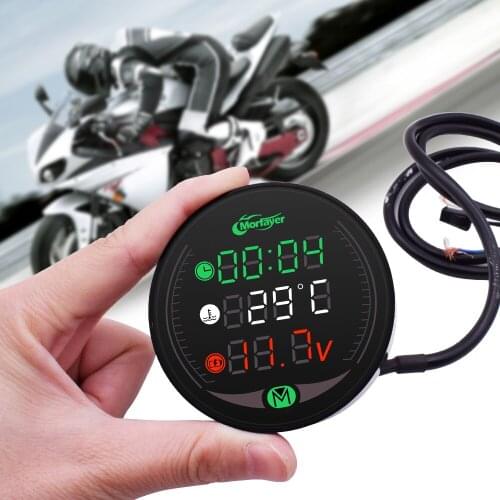For Honda CRF230F XR 230 250 400 125 CRM250R CRF 250L Motorcycle Tester LED Display Waterproof Voltmeter Multifunction Meter