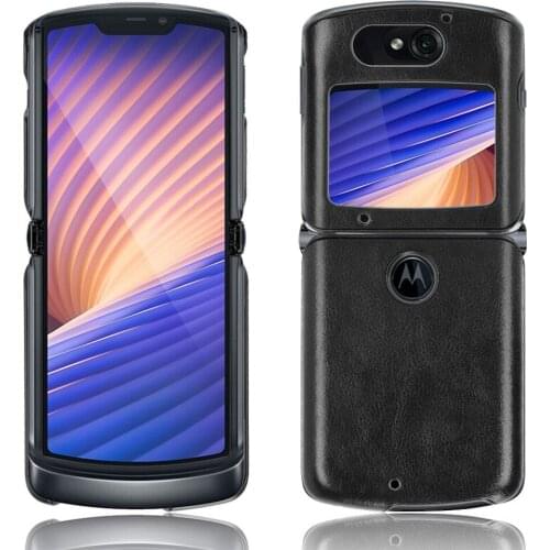 For Motorola Razr 5G Case Luxury Litchi Striae PU Leather Hard Cover ShockProof Case For Motorola Moto Razr 2020 Phone Cases