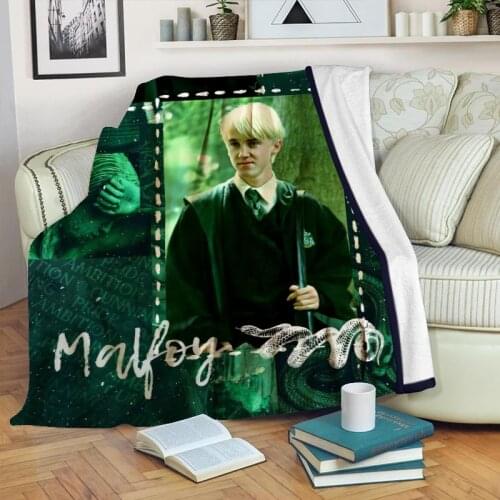3 Size Draco Malfoy Blanket High Quality Flannel Warm Soft Plush on The Sofa Bed Blanket Suitable