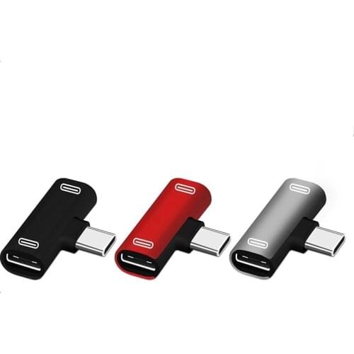 Dual Type C USB-C Headphone Earphone Audio Charging Charger Splitter Adapter Converter For Samsung Huawei Audio Charging