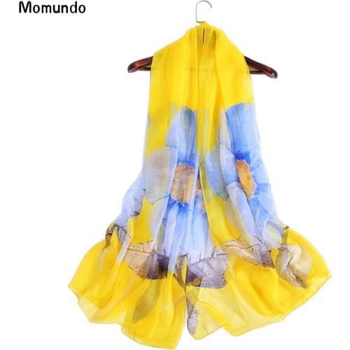 Emulation Silk Elegant Women Scarf New Fashion Long Lady Wraps Soft Multi-Color Sunscreen Beach Pashmina Chiffon
