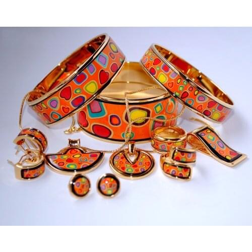 016 Cloisonne enamel jewelry European and American style 4pcs sets