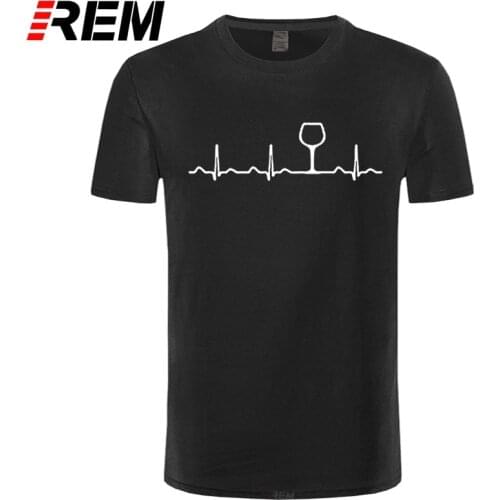 REM Wine Heartbeat T-Shirt ,Funny Cute Wine Glass Lover Gift 2017 Hot New Summer Women T Shirt New Arrival Summer Style Top Tee