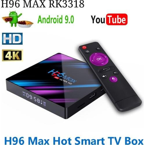 H96 MAX 3318 Android TV Box Penta-core Mali-450 RK3318 Quad-Cor support 4K Built-in 2.4G/5G WiFi Android 10.0 smart tv boxes