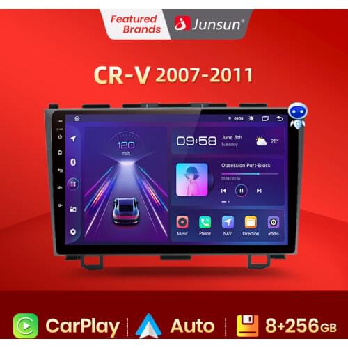 Junsun Car Radio AI Voice Control 2GB+32GB Android 10 For Honda CR-V 3 RE CRV 2007-2011 Car Radio Multimedia Video Player RDS
