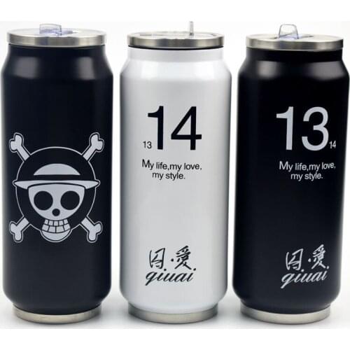 Creative Stainless Steel Thermos Cup Mini Bottle Vacuum Flask Straw Coffee Thermal Thermoses Cans Cups Thermocup Mug KL 3071