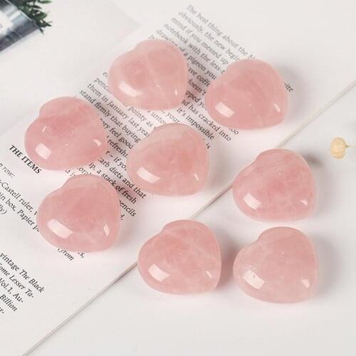 Natural Crystal Heart Shape Stone Love Gems Energy Healing Stone Polished Gemstone DIY Jewelry Gift Couple Decoration Souvenir