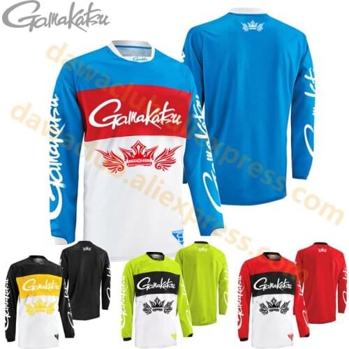 New GAMAKATSU Summer Fishing Jersey Clothing Long Sleeve Fishing Clothes Anti-UV Quick-Dry Breathable Men Fishing Shirt